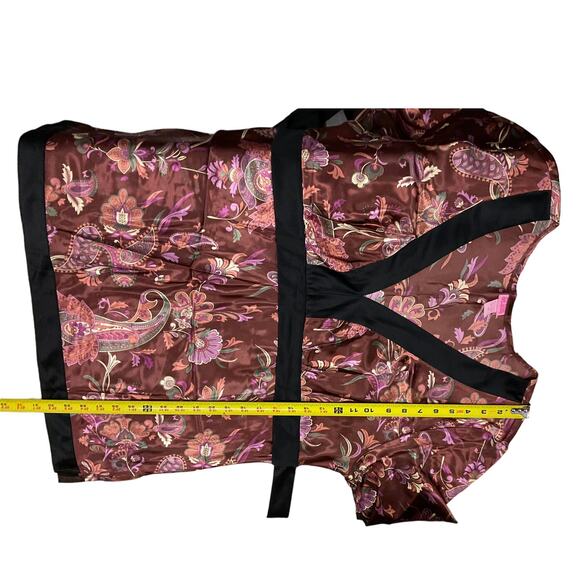 She's Cool Women's 3X Red Pink Kimono Inspired Blouse V-Neck Floral Paisley - Picture 5 of 9